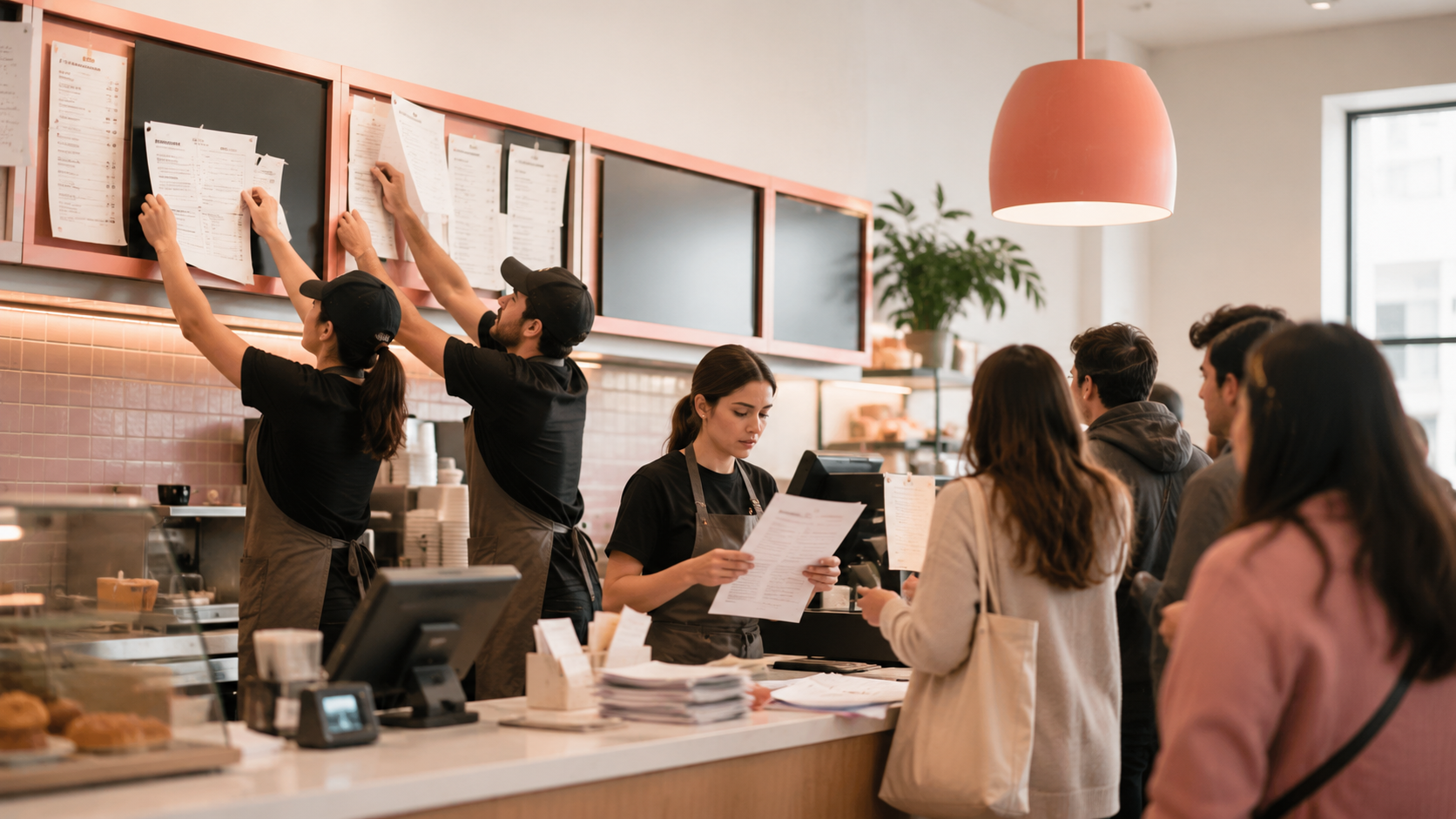 Restaurant digital menu board operations